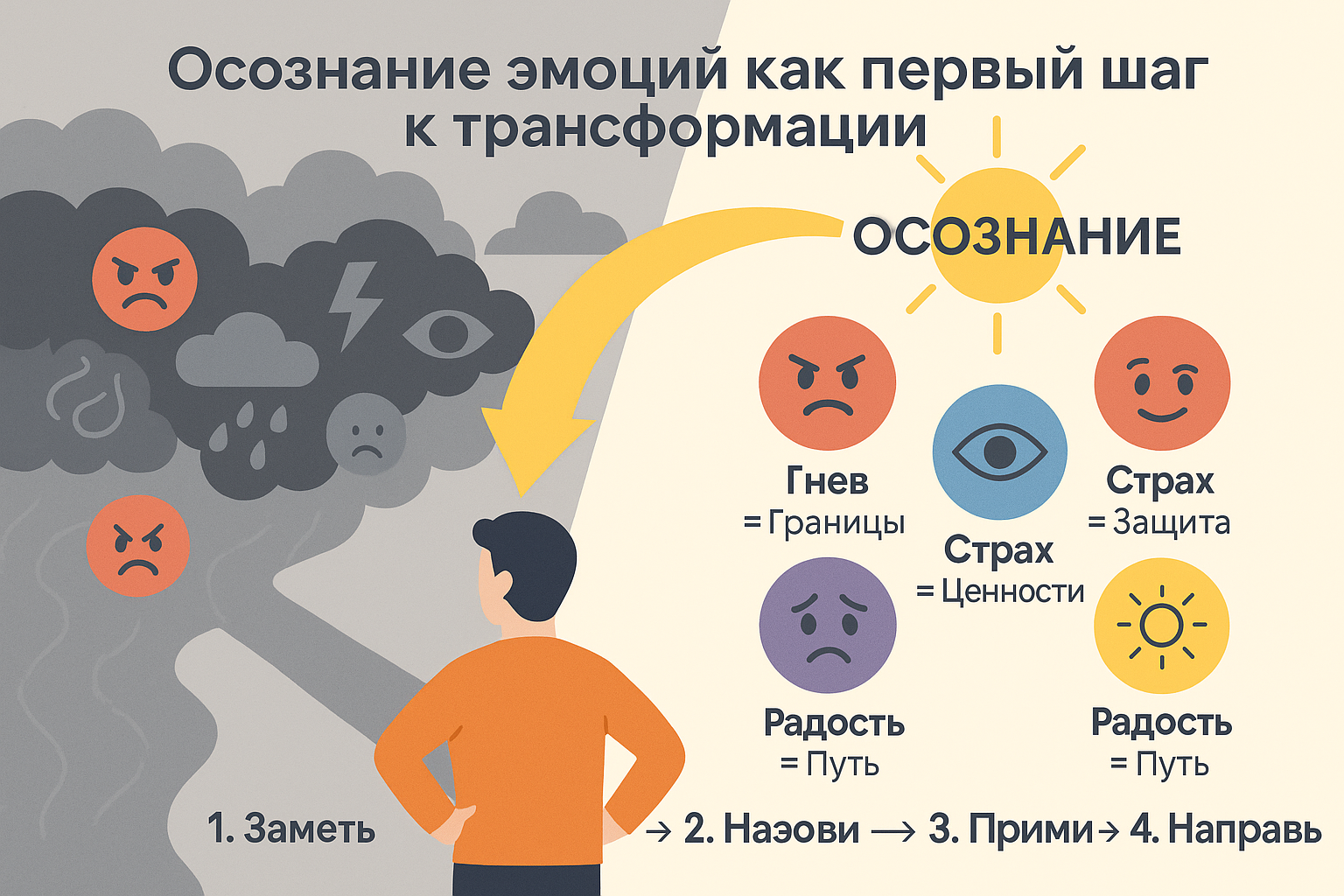 Осознание эмоций как первый шаг к трансформации